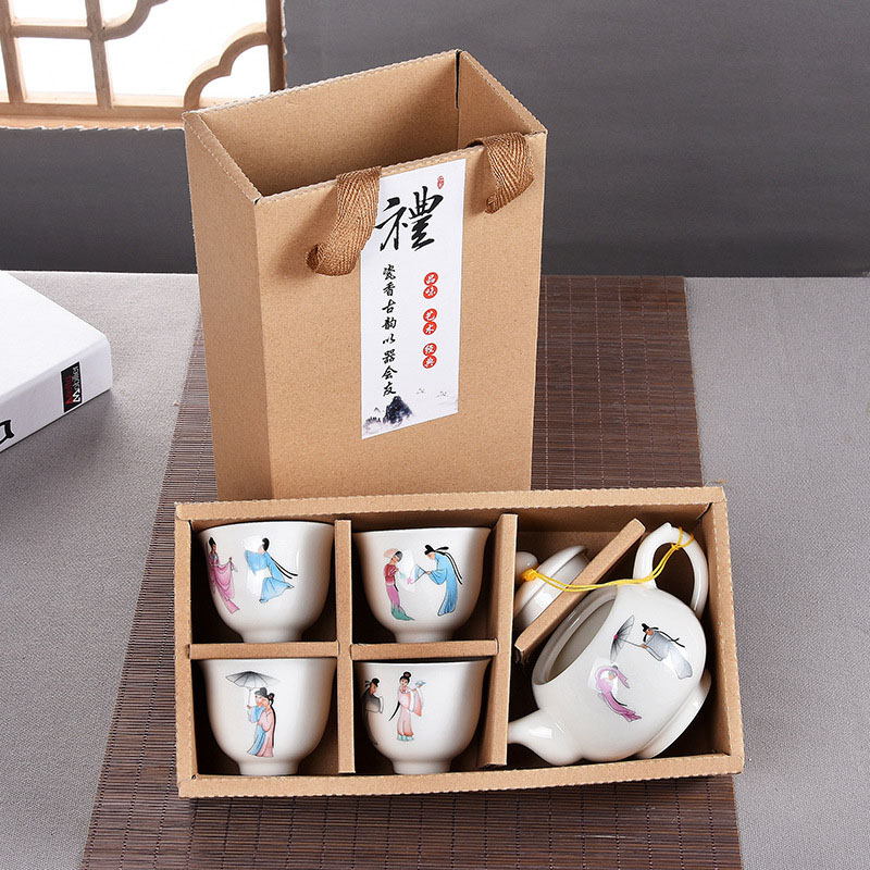 Service à thé en céramique Service à thé de voyage Service à thé portable  chinois Kung