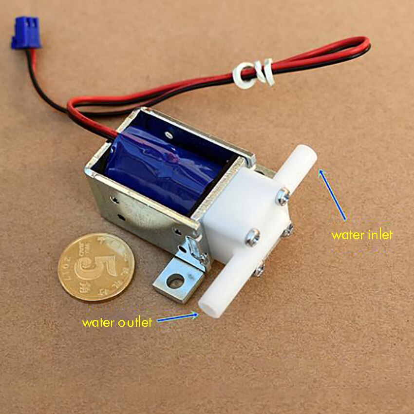 Válvula solenoide en miniatura normalmente cerrada DC12V 0.24A, válvula de agua electromagnética bidireccional de dos posiciones para máquina de café