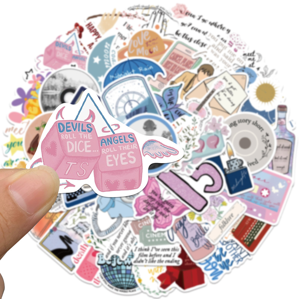 50PCS/Pack Kawaii Taylor Swift Stickers DIY Waterproof Graffiti Stickers For Phone Laptop Suitcase Notebook Skateboard
