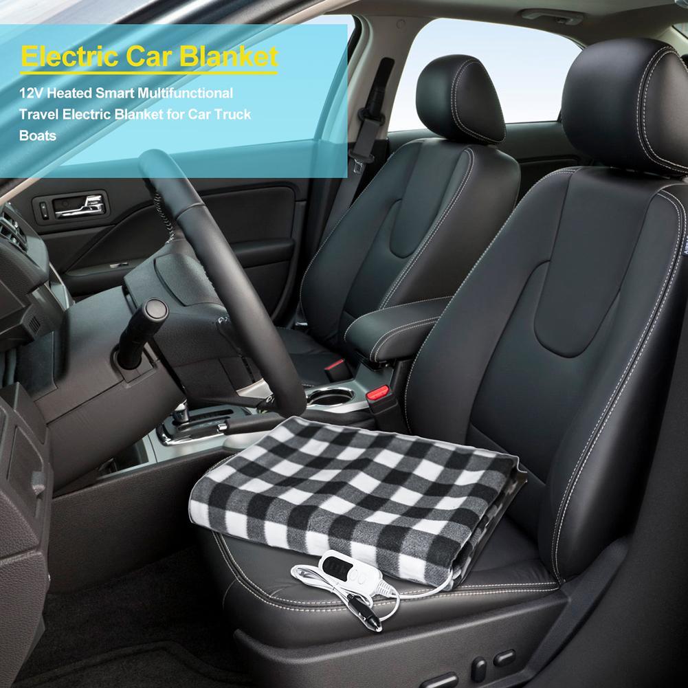 Manta de calefacción del coche multifuncional, manta eléctrica automática de invierno con celosía de 12V, ahorro de energía, temperatura constante y cálida