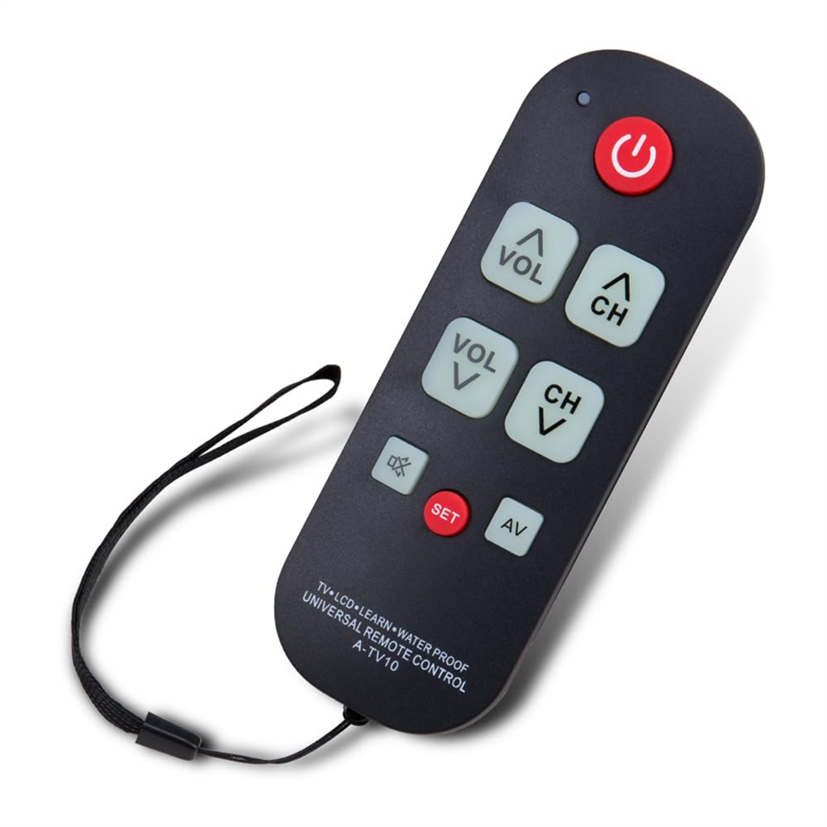 ABAC-A-TV10 TV Remote for Seniors Universal Controller Simple Waterproof Remote Control with LED Light for All TV Models