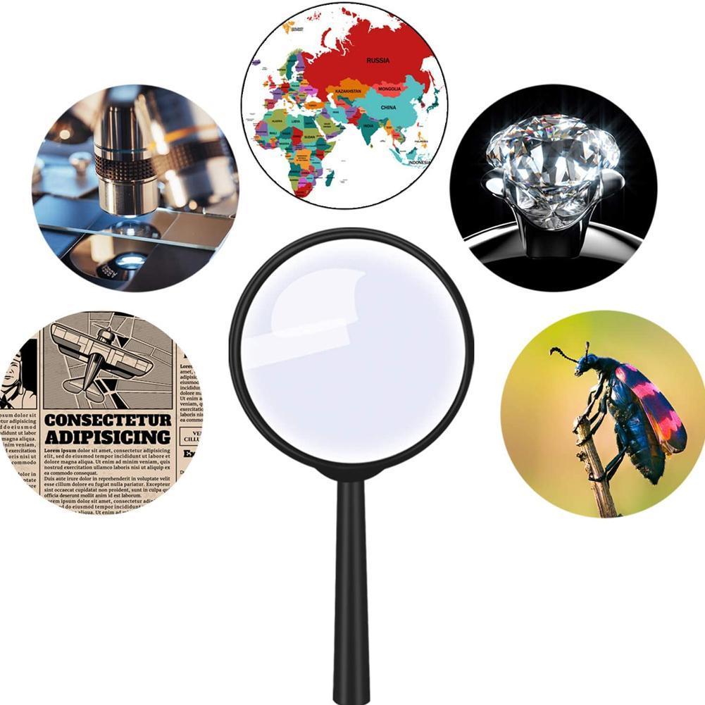 1Pcs 60mm Magnifier For Reading Hand Held Magnifying Tool Identification For Reading Lens B6A3