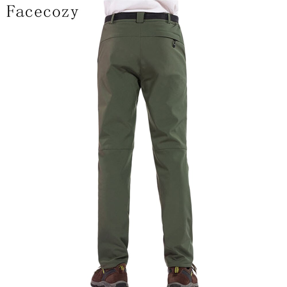 Facecozy Men Fleece Hiking&amp;Camping Pants Female Outdoor Pantolon Fishing softshell Pants Waterproof Trekking Skiing Throuses