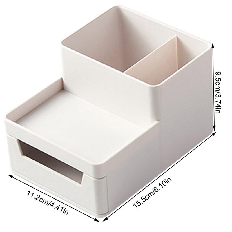 WBBOOMING Plastic DIY Storage Box Multi-functional Make Up Organizer Stackable File Cabinet Pencil Holder Desktop Storage Tool: White 1