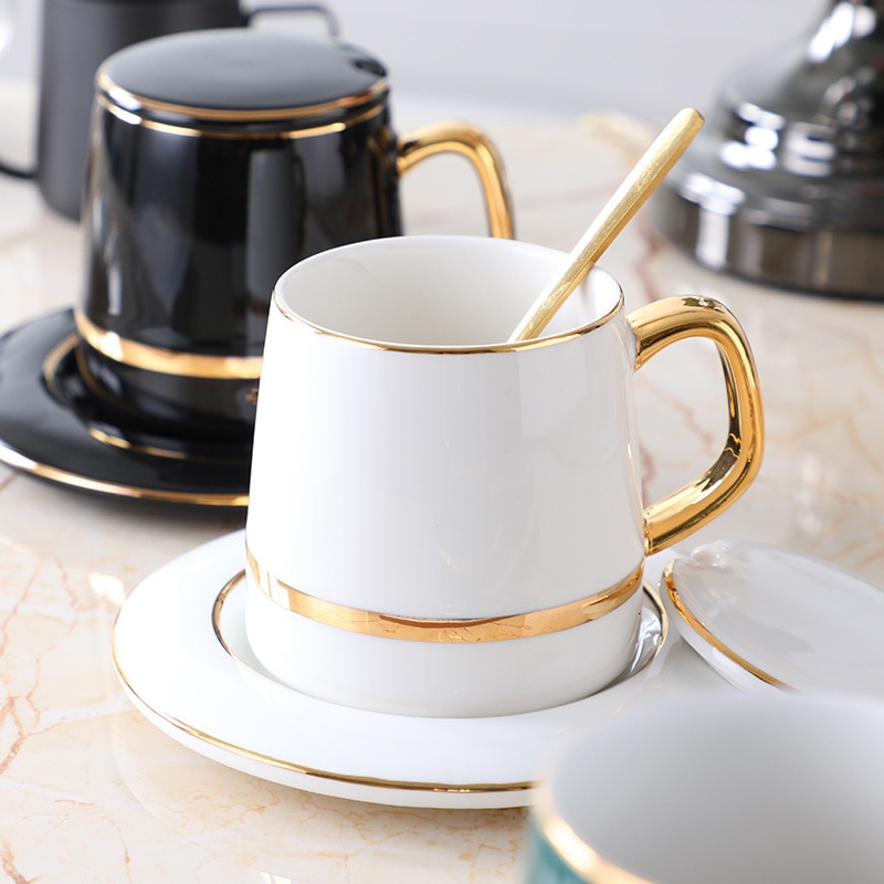 Tasse à café en céramique café Latte d'art | Luxueuse tasse à café lait, Europe du nord, thé de l'après-midi ménage service à thé noir