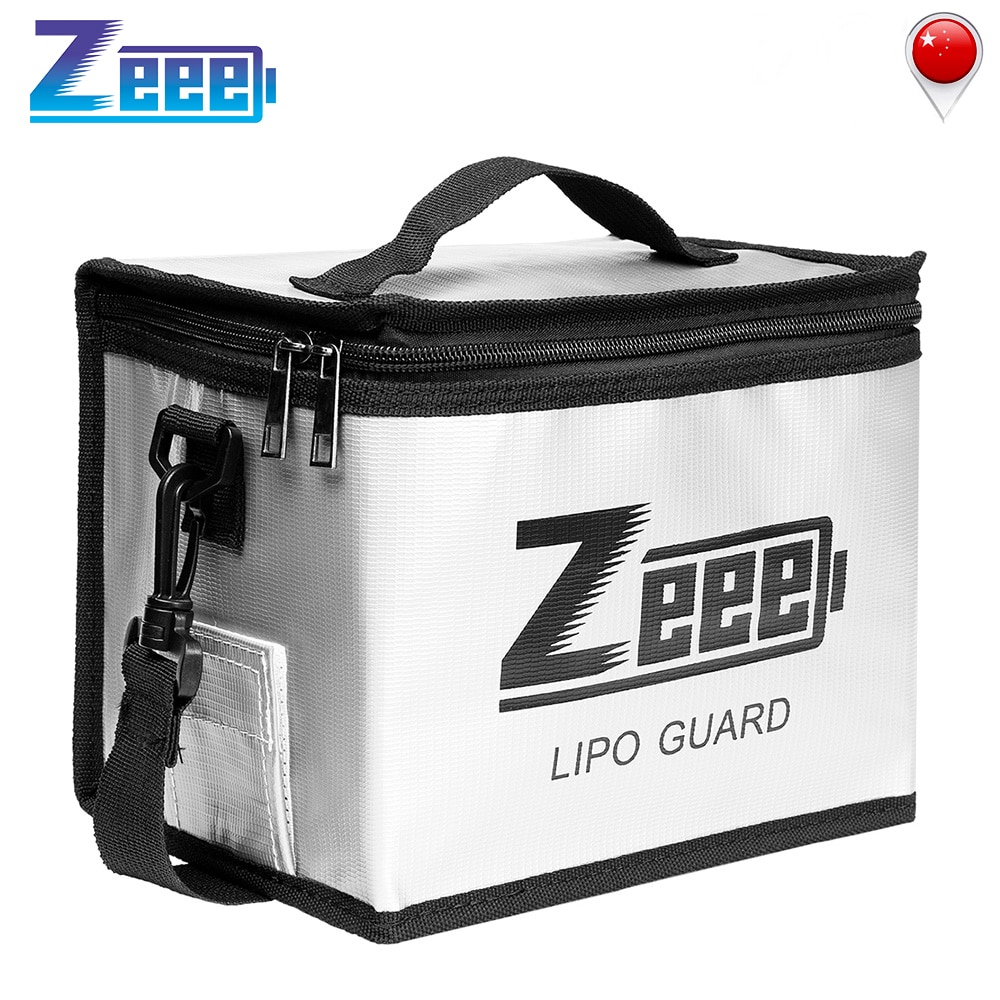 Zeee lipo batterisikker taske 215*145*165mm brandsikker eksplosionssikker taske rc lipo batteri beskyttelsessikker bærbar opbevaring håndtaske