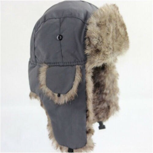 Airman Snow Hat Trapper Bomber Warm Russian Trooper EAR FLAPS Winter Ski Hat Men Women Cap Bomber Hats: Gray