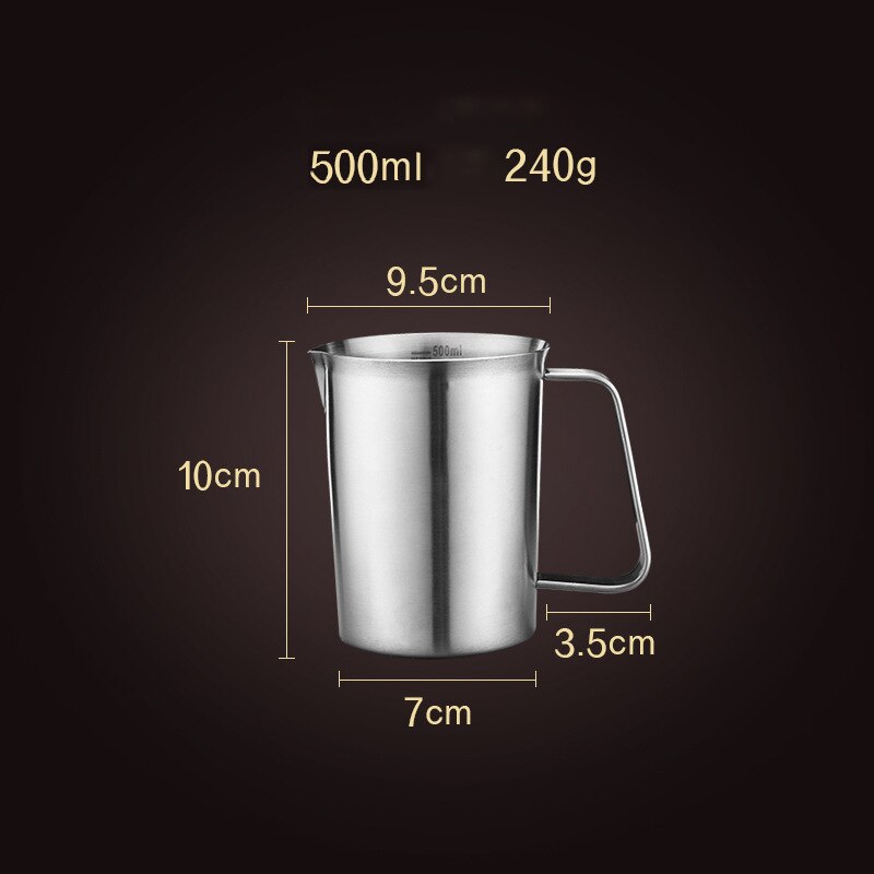 Dikke Rvs Maatbeker Met Schaal Melk Balance Keuken Grote Capaciteit Maatbeker Huishouden Keuken Bakken Tools: Measuring cup-500ml