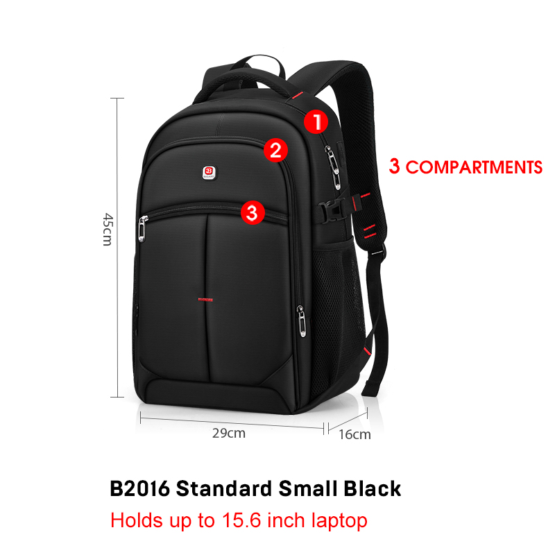 BALANG Laptop Backpack Men Women Bolsa Mochila for 14-17Inch Notebook Computer Rucksack School Bag Backpack for Teenagers: Standard Small BK