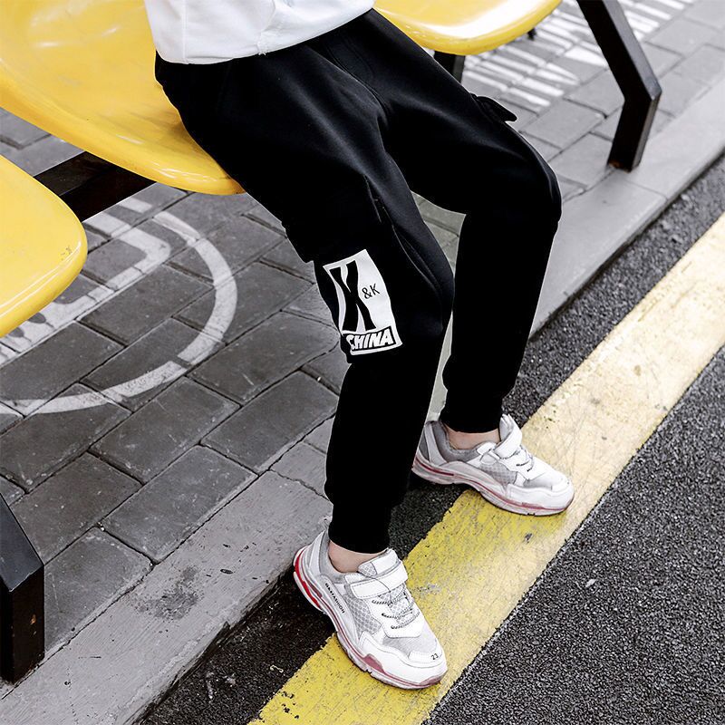 Everyin drenge bukser dreng bogstavtryk bomuld joggingbukser afslappet koreanske cargo bukser teenage børn sport multi-pocket bukser