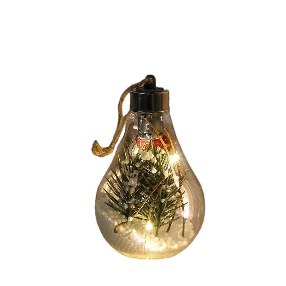 Bola de Navidad luminosa transparente, luz Led de noche, decoración de árbol de Navidad, colgante: Style 3