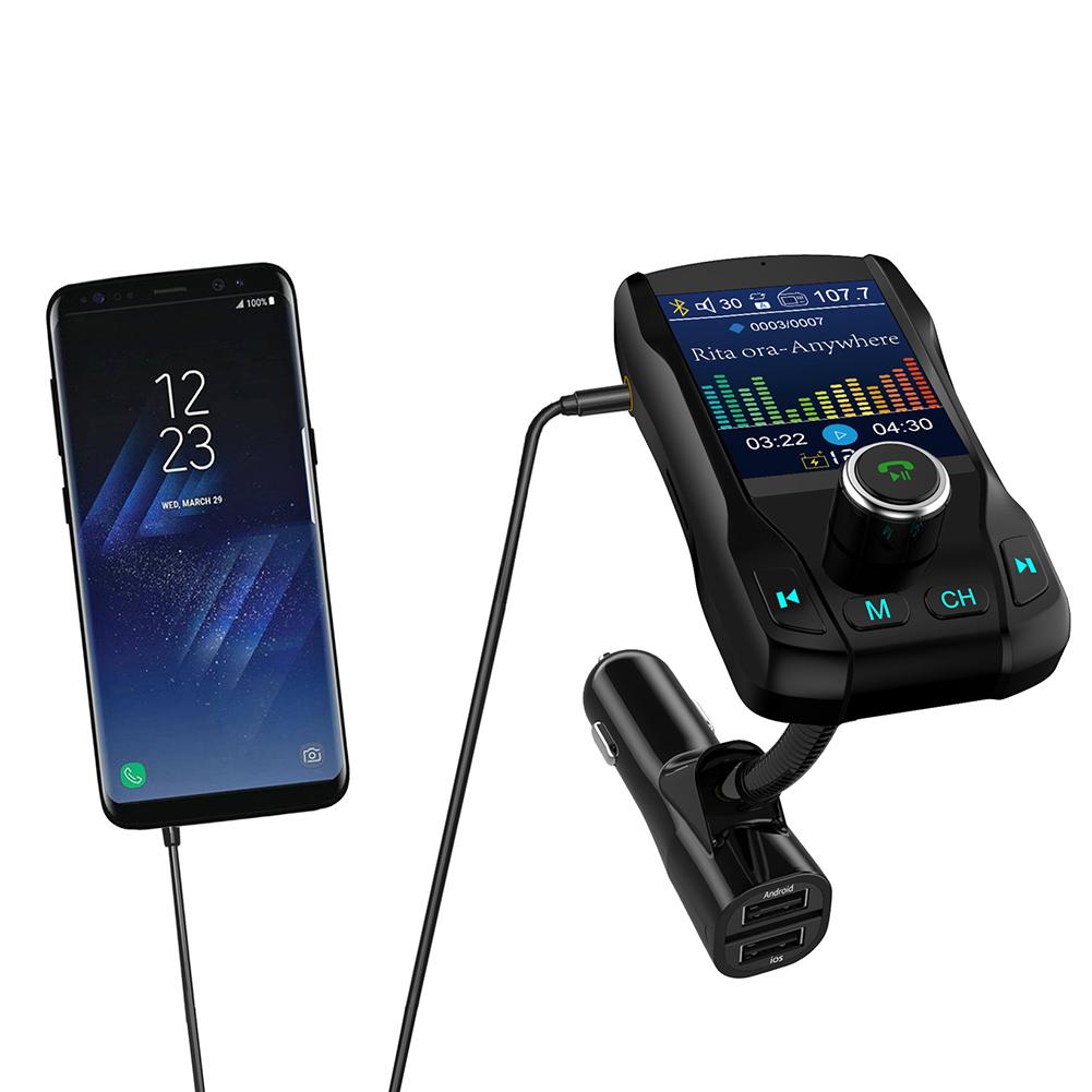 Nulaxy Bluetooth Fm-zender Auto MP3 Speler Draadloze Handsfree Carkit Ondersteuning USB Flash TF AUX On/Off