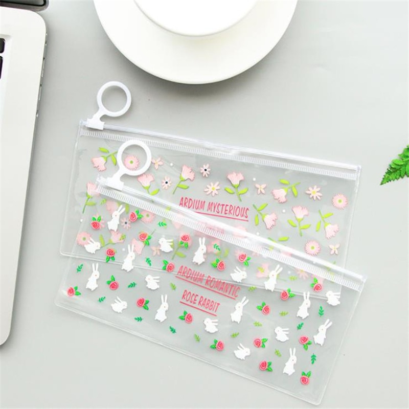 PVC Transparante Potlood Zakken Mysterieuze Kleine Bloemen Dieren Waterdichte Briefpapier Opslag Kantoor Schoolbenodigdheden Etui