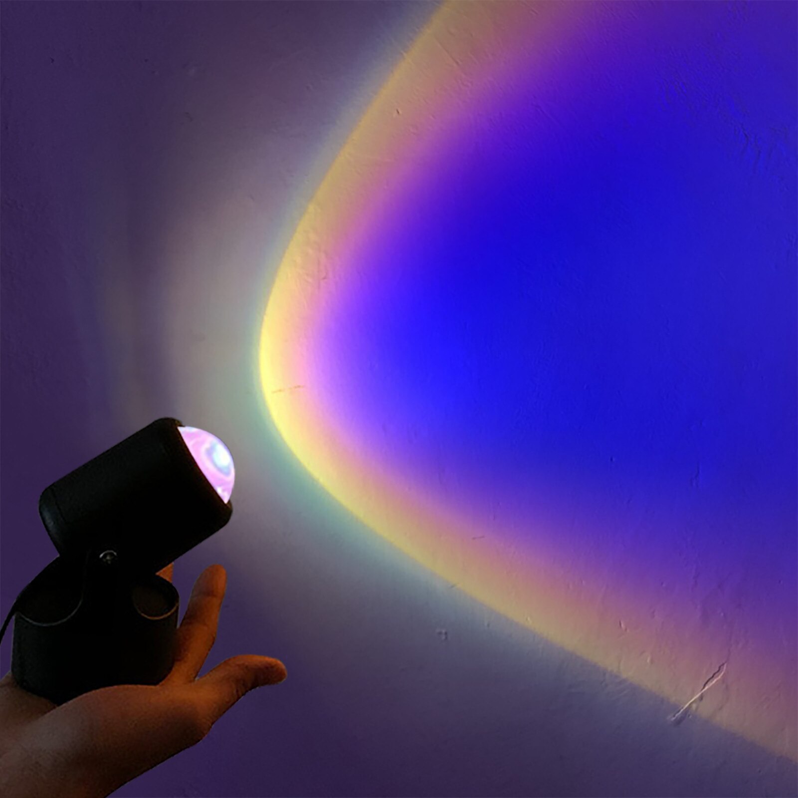 Night Light Projector Led Lamp,90 Degree Rotation Rainbow Projection Lamp,RomantSupport and: C