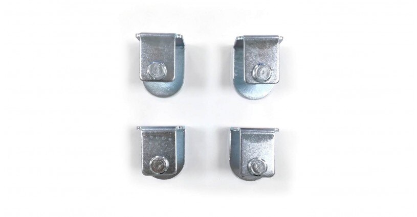 Pack abrazaderas para somier | Apta para patas con tornillo de 10mm |Compatible con somier de 30x40 | Acero