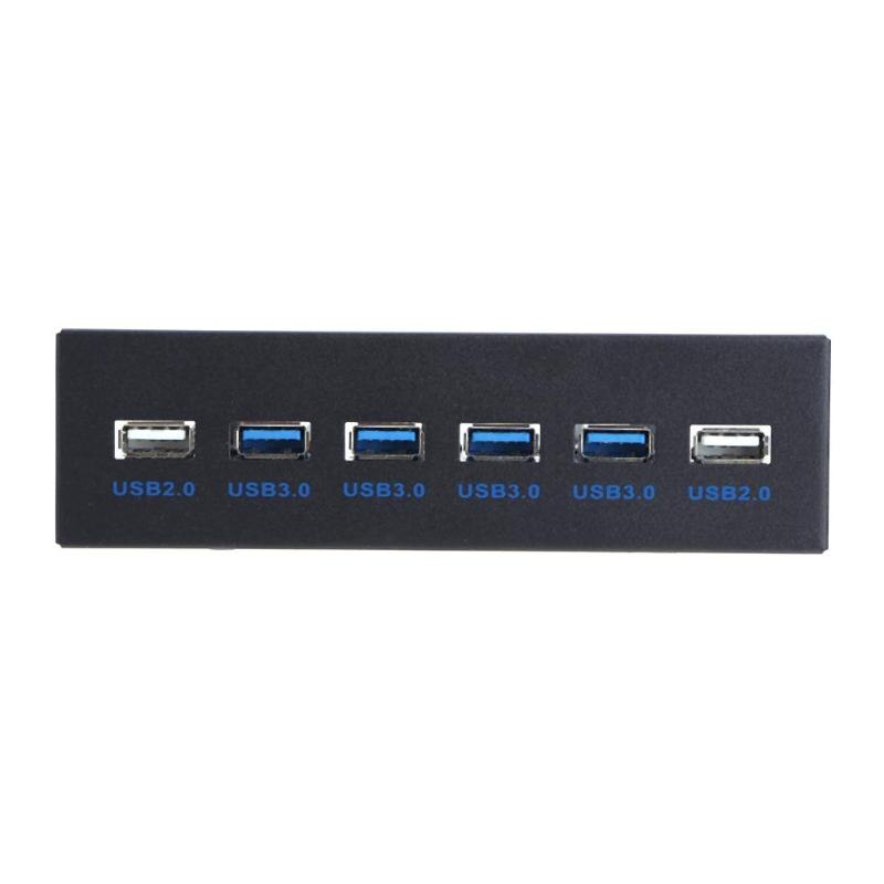 4 Ports USB3.0+2 Ports USB2.0 Desktop Front Panel Optical Drives Bay Expansion for Computer Chassis 5.25 Inch CD-ROM