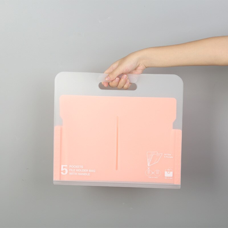 3Pcs Student Test Papier Pp Map Test Papier Bestandsmap Draagbare 5-Grid Orgel Zak Schoolbenodigdheden