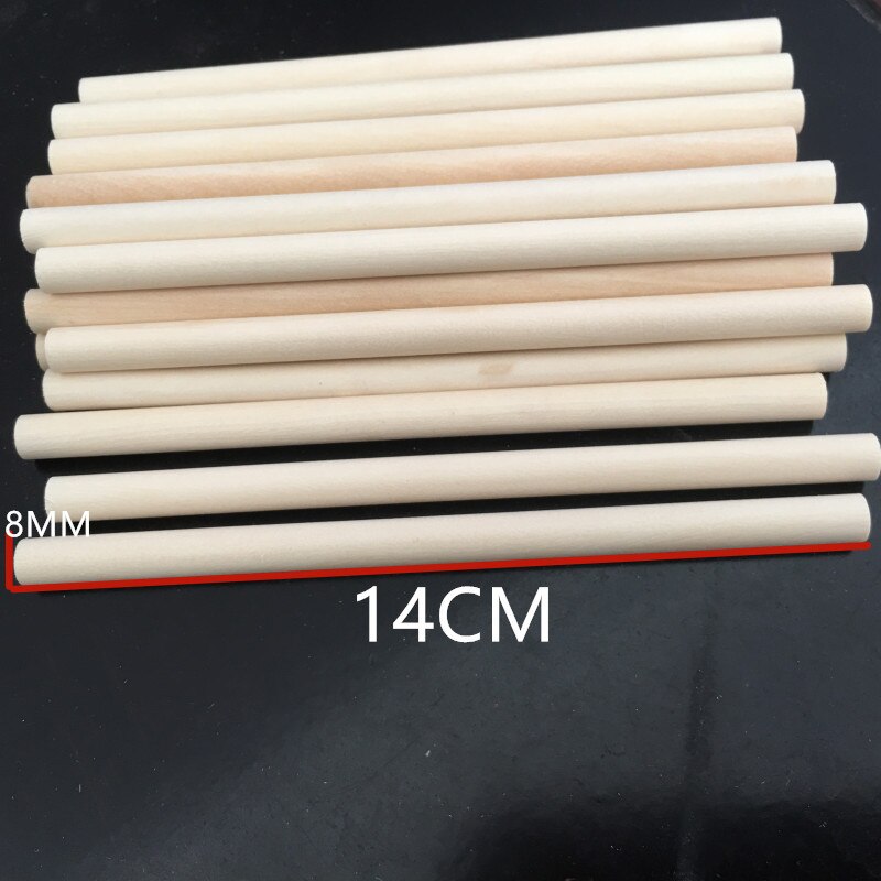 10*Wooden Dowel Rods Unfinished Hardwood Round Dowel Sticks Crafts DIY Projects
