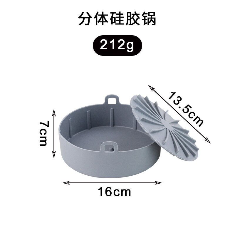 Air Friteuse Silikon Topf Grill Pan Reusable Silikon Topf Backblech Multifunktionale Silikon Pad Zubehör Kuchen Backen Pfannen: Type 2-Gray 16cm