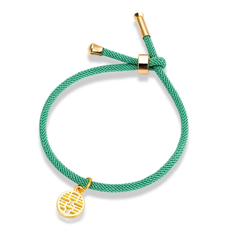 MKENDN-Pulseras de cuerda de Milano minimalistas para hombre y mujer, pulsera de hilo rojo ajustable hecha a mano, de joyería para boda: Mint Green