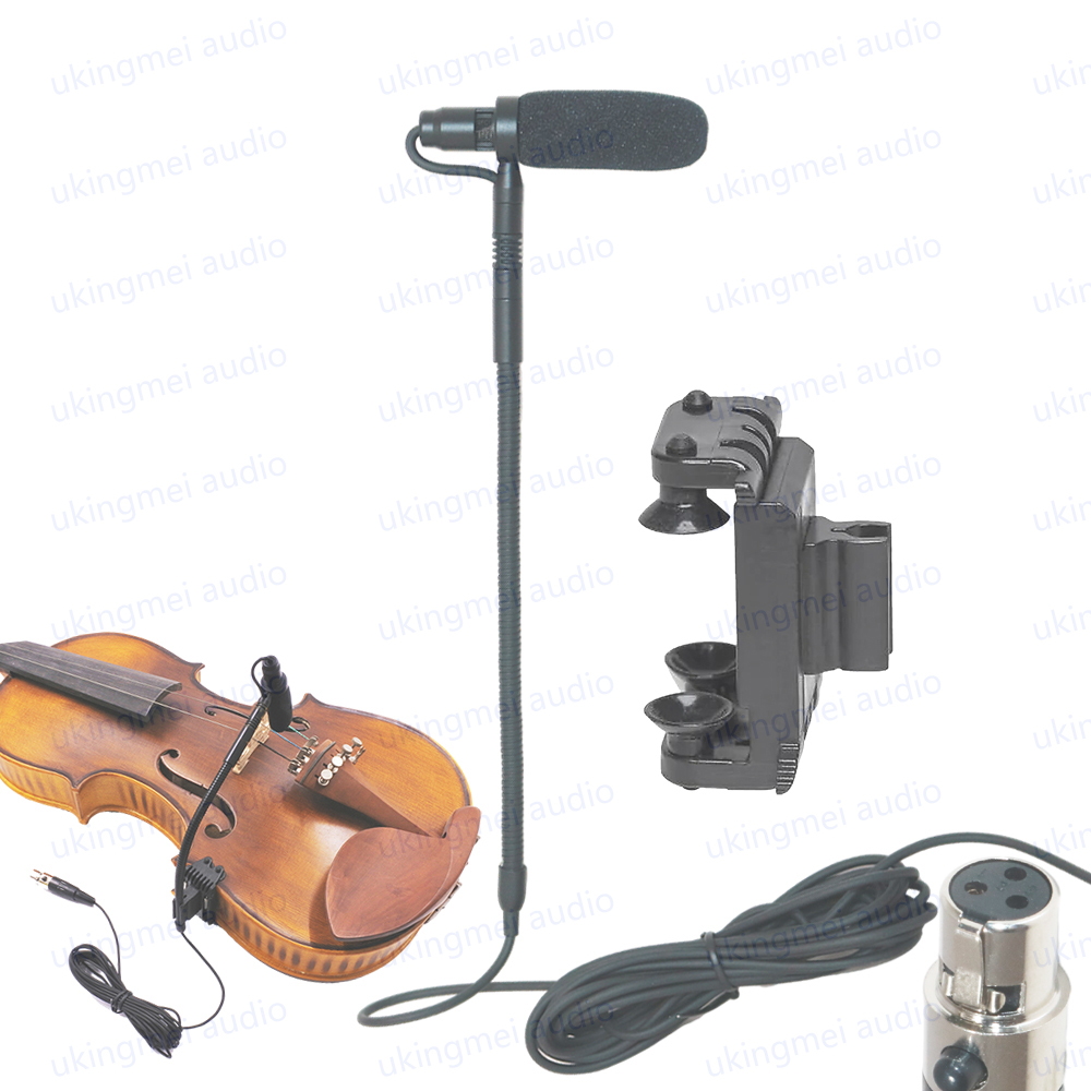 Musical Instrument Condenser Gooseneck Microphone System For Guitar Saxophone Violin Piano Cello Bass Clarinet: GRAY