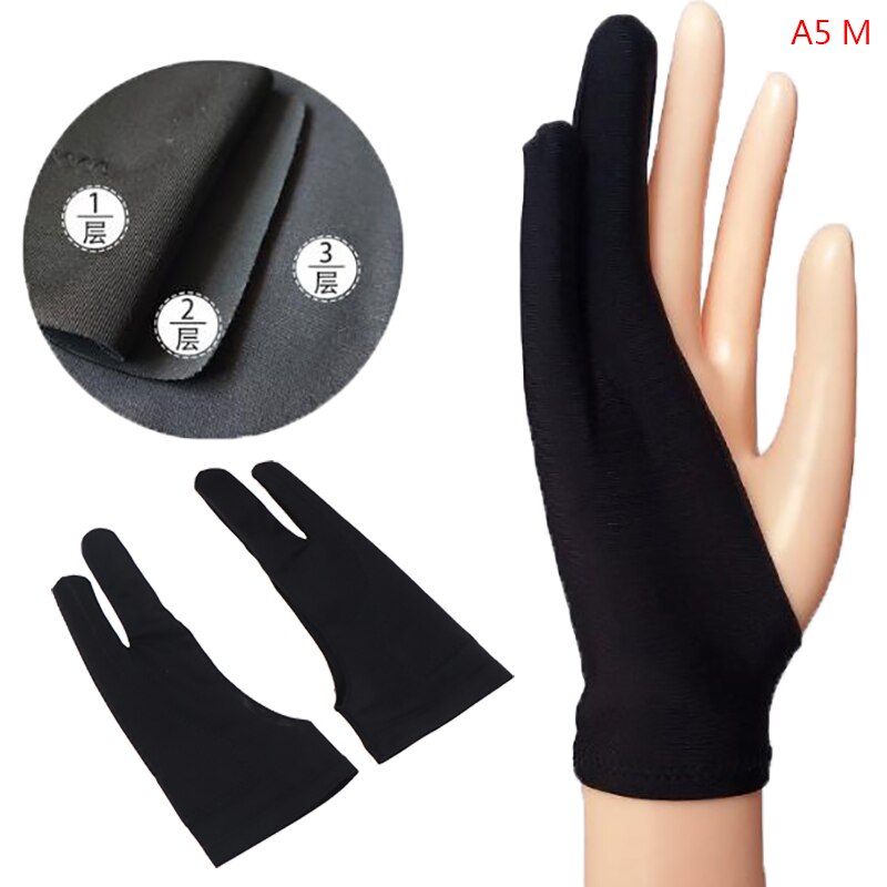 2 Pcs Finger Anti-fouling Gloves For Artist Drawing & Pen Graphic Tablet Pad: A5M