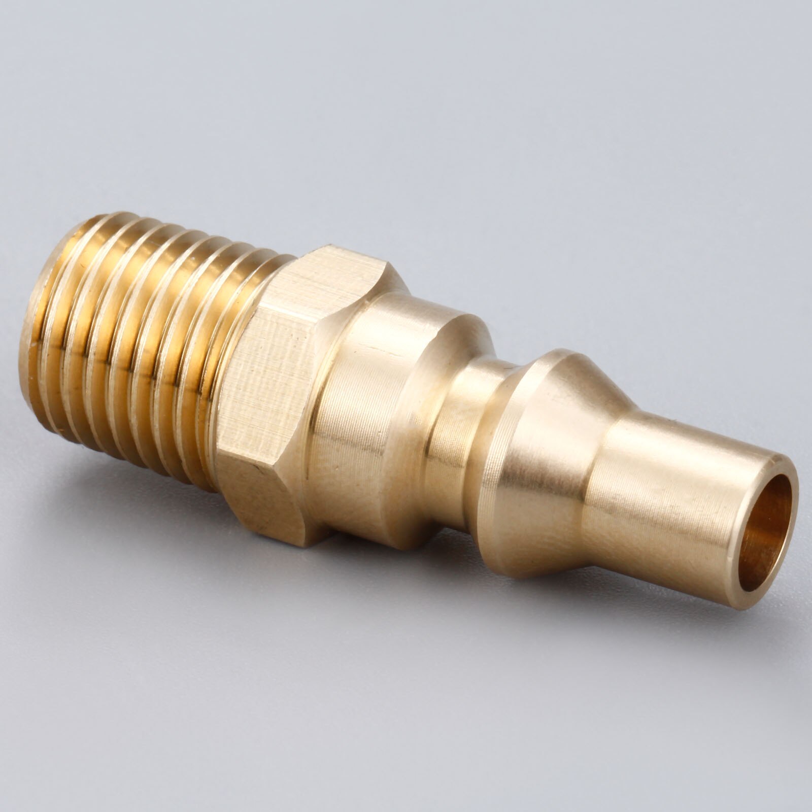 1/4" RV Gas NPT Full Flow Brass Male Plug, Propane Gas Quick Connect Adapter Fits for Portable BBQ Low Pressure Propane Systems