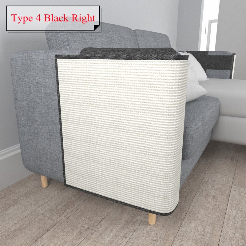 Cats Scratch Board Sisal Pad Toy Sofa Furniture Protector Cat Claw Care Product Cats Scratcher Paw Pad with Invisible Nail: Type4 Black R