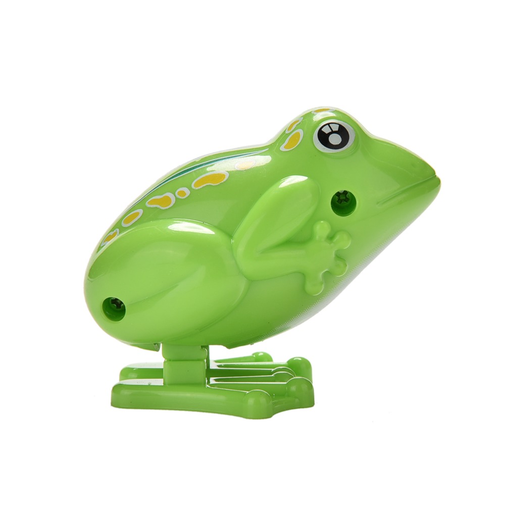 1 pcs cute Green Wind up Toy Plastic Jumping Outdoor Animal Classic Educational Frog Clockwork Toys