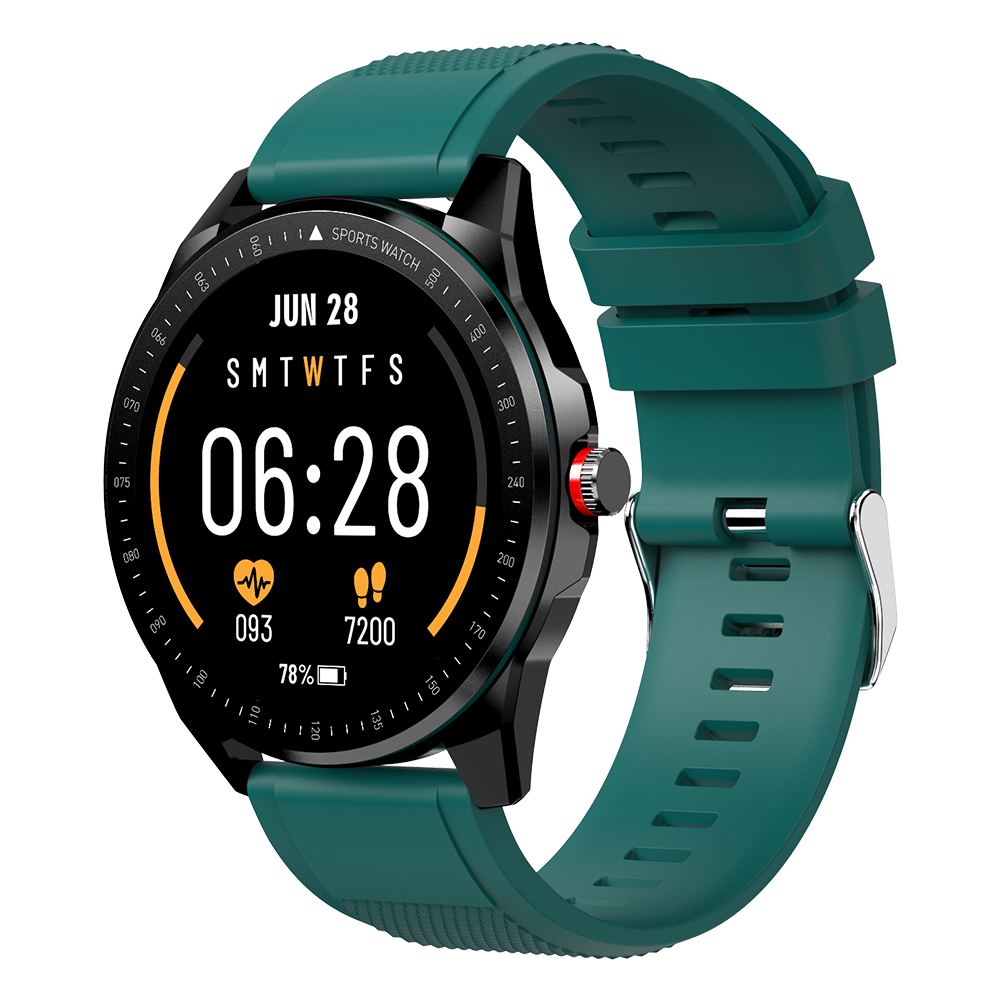 Ticwris rs smartwatch herre  ip68 vandtæt pulsmåler sport fitness track bluetooth 5.0 smart watch til android ios: Grøn