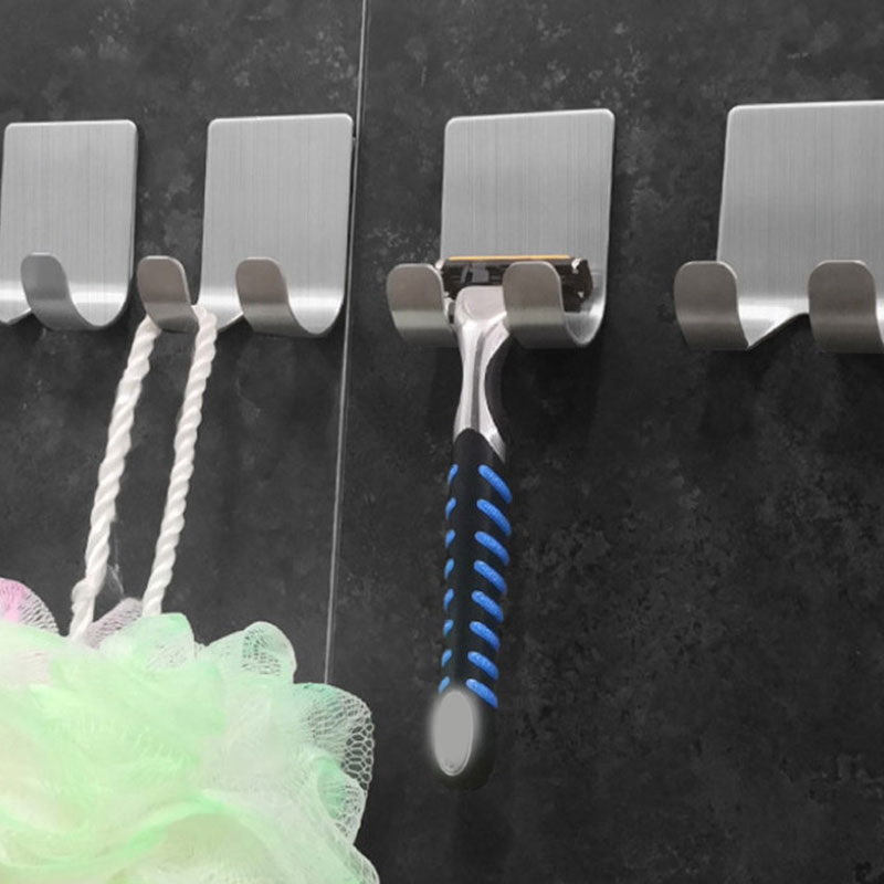 Porte-rasoir manuel en acier inoxydable pour hommes, 1 pièce, porte-rasoir de salle de bain, crochet de rangement mural adhésif