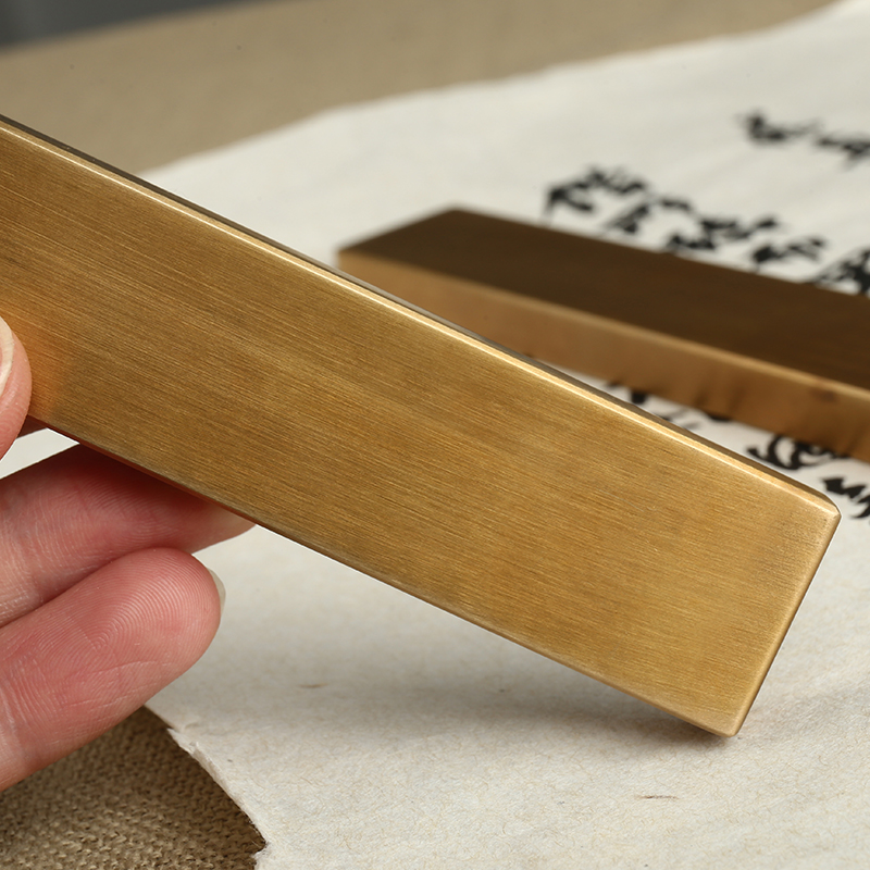 Draagbare Chinese Schilderen Calligraphie Paperweights Eenvoudige Messing Paperweights Studenten Papier Drukken Paperweights Peso De Papel