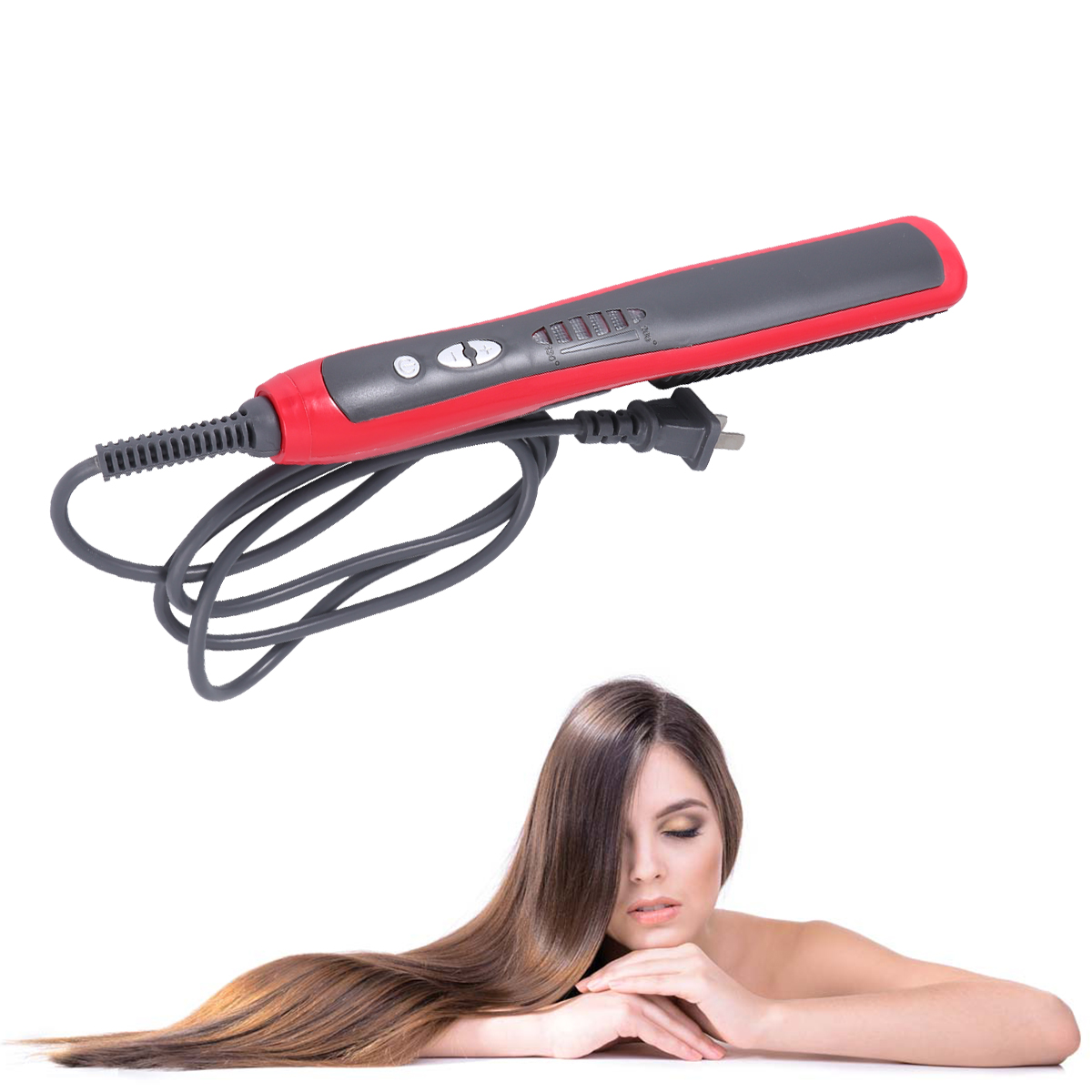 1pc włosy Straightener nastawny włosy Curler szyna anion ceramiczny elektryczny fryzjerstwo narzędzie z wtyczka