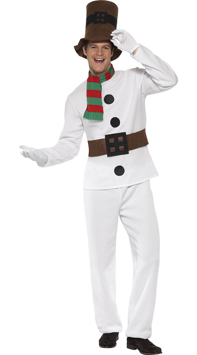 couple costume de noël bonhomme de neige costume blanc costume de noël Halloween adulte: Beige