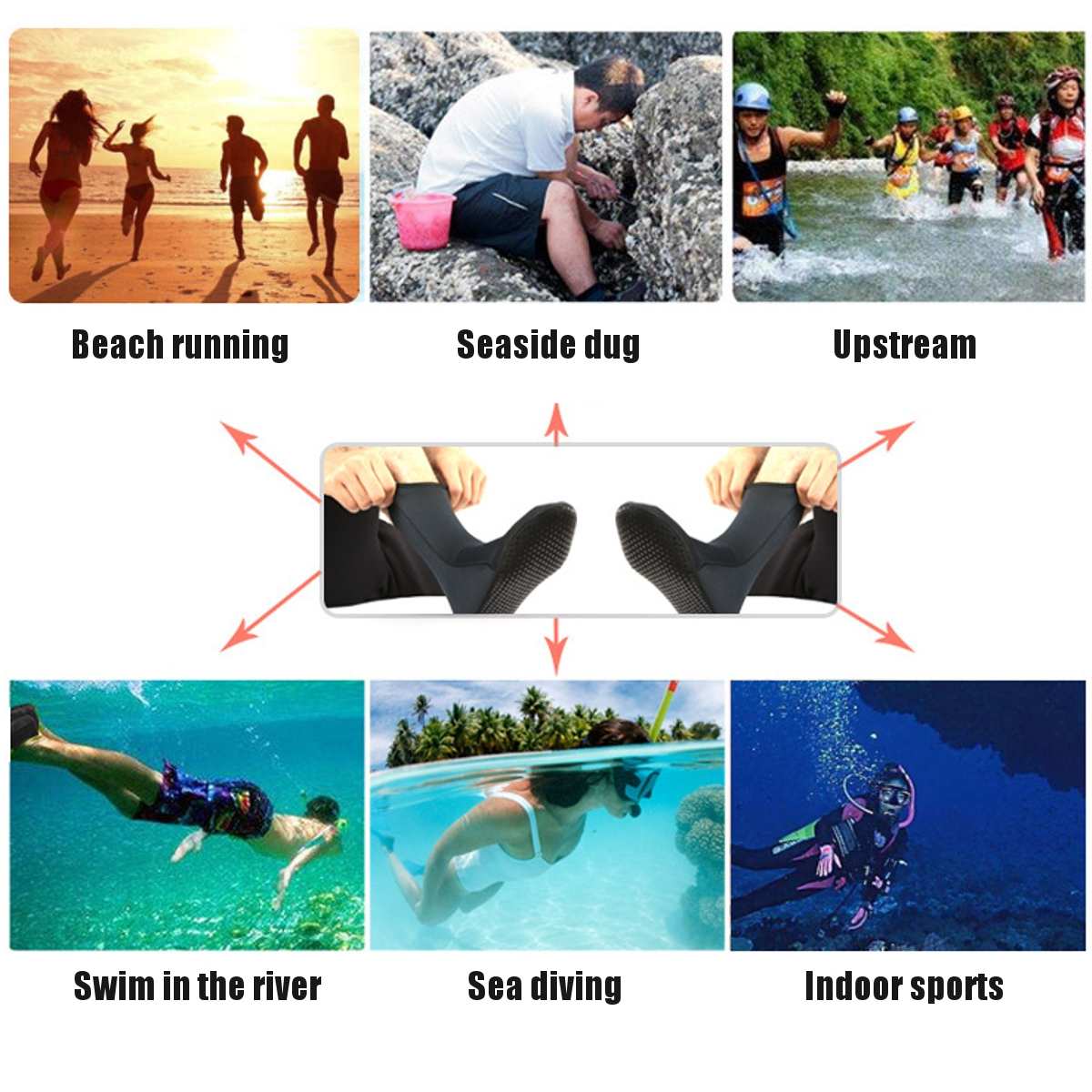 2 stk. 3mm svømmestøvle dykkestrømper badetøj våddragt neopren dykkestrømper antiridser opvarmning snorkelstrømper