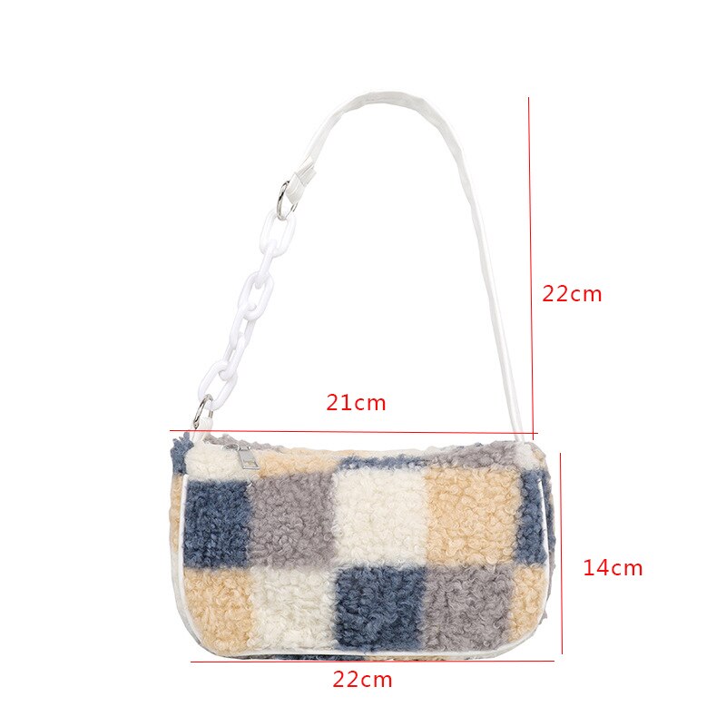 Herbst Winter Kette Neue Weibliche Platz Tote Tasche Wolle frauen Handtasche Damen Unterarm Schulter Taschen