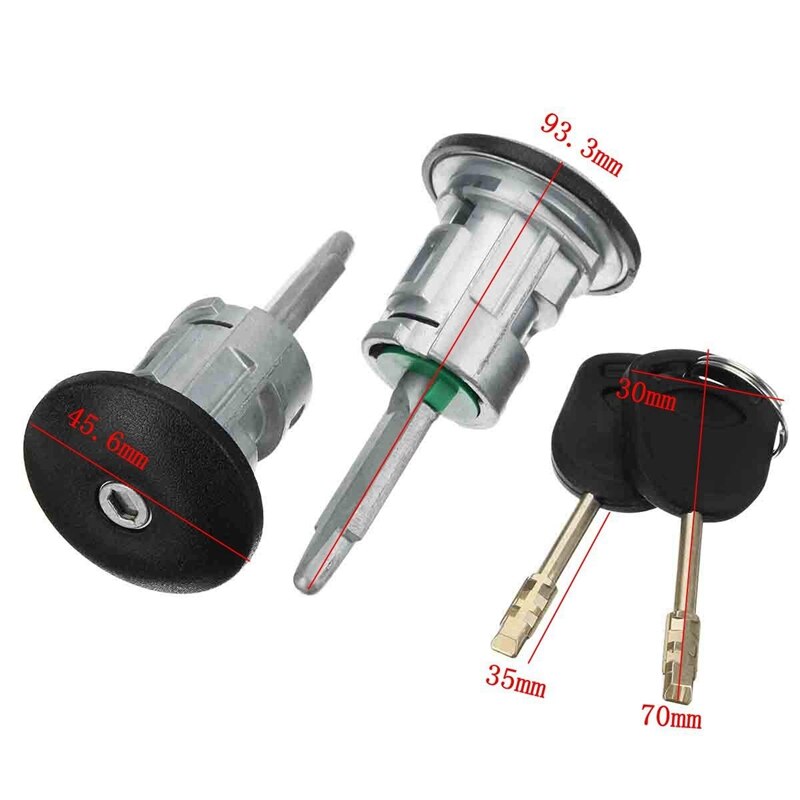 Slotcilinders voor de linker en rechter voordeur van de auto, 2 sleutels, 060638 yc15-v220 k 51aa 4060639 yc15-v22 voor ford transit ,  mk6 mk7 2000