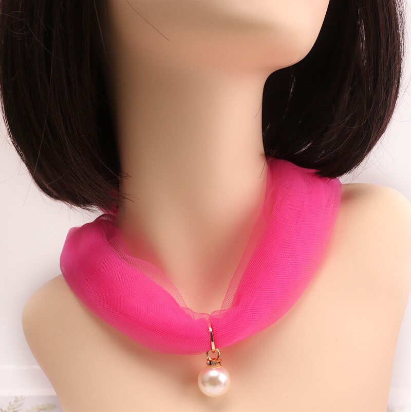 Kasure femmes mince Organza collier écharpe étroite longue cou foulards soie couleur bonbon Transparent en mousseline de soie bandeau ondulé cravate: 8