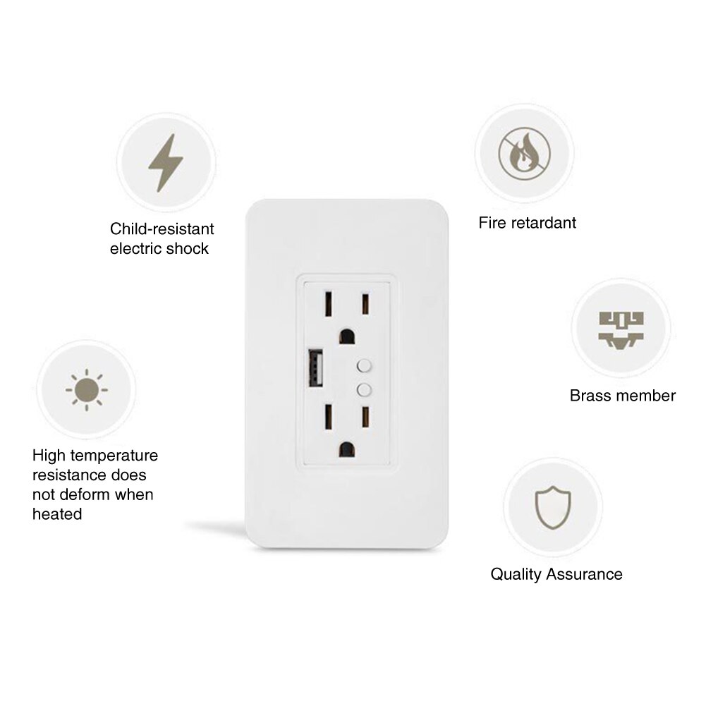 US Plug Smart Socket Home Divided Control Voice Wall Outlet WIFI Smart Socket Countdown 16A