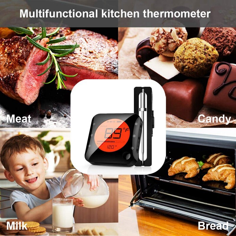 Draadloze Bluetooth Vlees Thermometer Voor Grillen, Digital Instant Lezen Vlees Thermometer Met 2 Probes Voor Koken Bbq