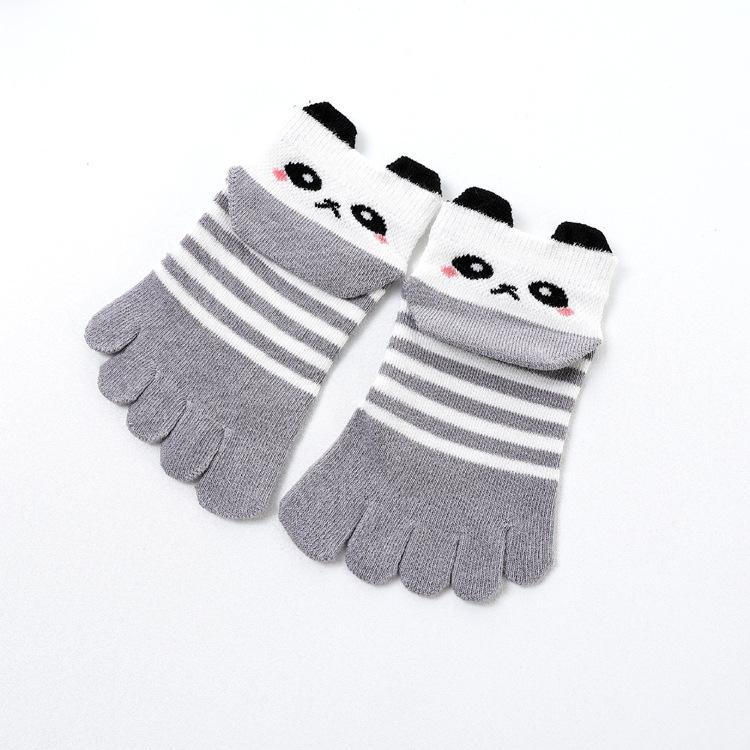 1 Pcs Cartoon Leuke Vijf Vinger Sokken Kids Sokken Jongens Meisjes Kinderen Sokken Ademende Sokken: GRAY / 7-12Y