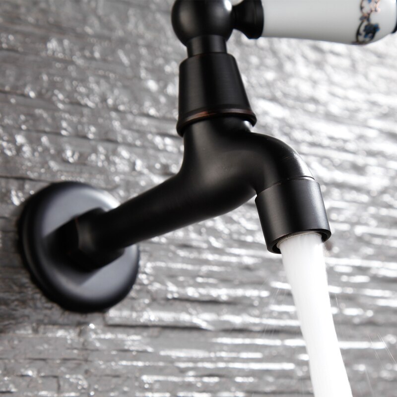 Mosiądz ścienny Bibcock łazienka ścienny kran ogrodowy umywalka wycierać pralka WC pojedyncze zimne krany wody