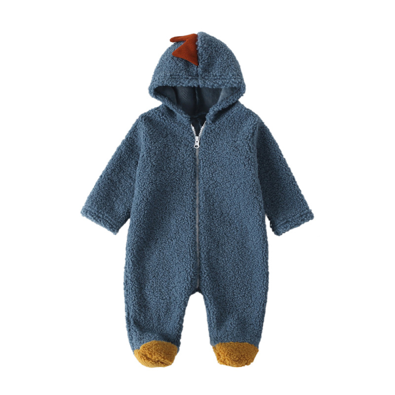 Baby Jongen Fleece Dinosaurus Romper Peuter Fluwelen Hooded Pyjama Kinderen Anime Dress Up Homewear Winter Kids Een Stuk Nachtkleding