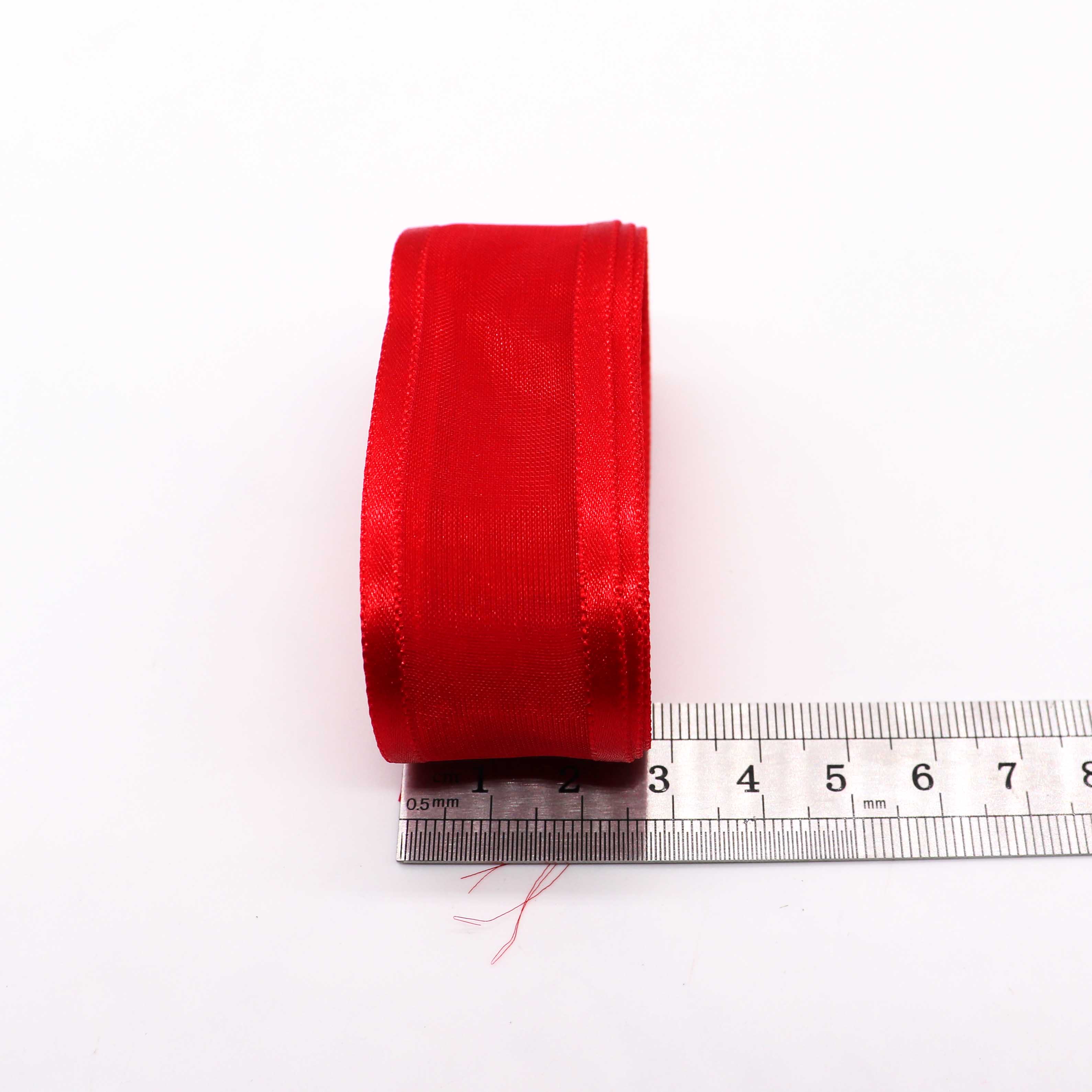 5M 25mm Satin- Rand Organza Band für Hochzeit Party Dekoration Band Handgemachte Verpackung Haar BöGen DIY Weihnachten Band