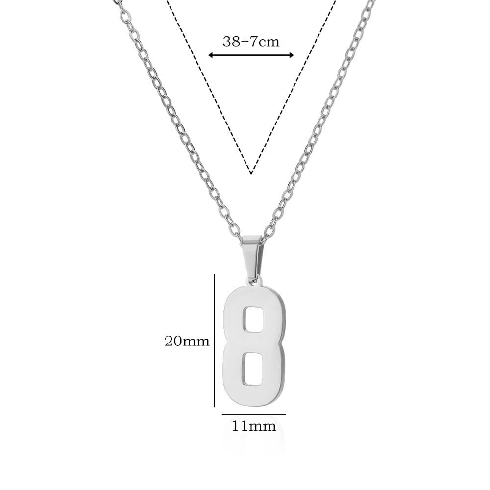 Digitale anhengskjeder for kvinner gullfarget figurnummerhalskjede kragebenkjede premium rustfritt stål smykker krage: Champagnegull