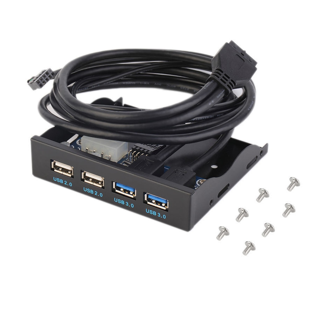 Voorpaneel Professionele Plug Play Floppy Bay Hoge Snelheid Expansie 4 Poorten Usb Adapter Snelle Multifunctionele 60Cm Kabel Desktop hub