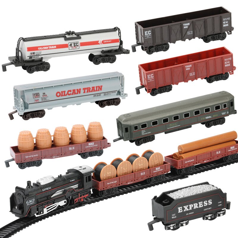 Classic Treni Elettrici Ferroviario Re Ferroviario Motorizzato Trian Modello Set Pista Giocattolo Per Bambini Giocattoli per Bambini FAI DA TE Giocattolo dell'automobile di Trasporto shopping