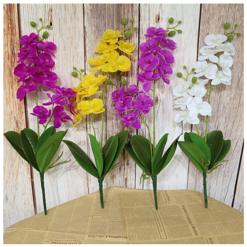 60cm kunstbloemen potplanten LaTeX nep orchidee 2 tak bladeren vlinder orchidee voor wedding party tafel woondecoratie