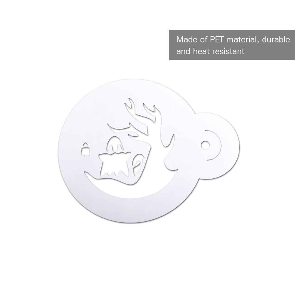 6Pcs Halloween DIY Cake Coffee Stencils Spray Molds Spider Bat Pumpkin Decorating Printing Modeling Tools Pad Duster Spray Tools