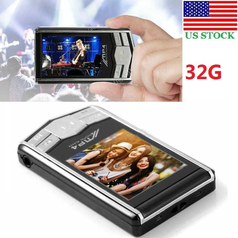 Ultrathin 1.8" 32GB MP4 Music Media Player LCD Screen FM Radio Digital Video Music Player Supports Audio Formats WMA WAV MP3
